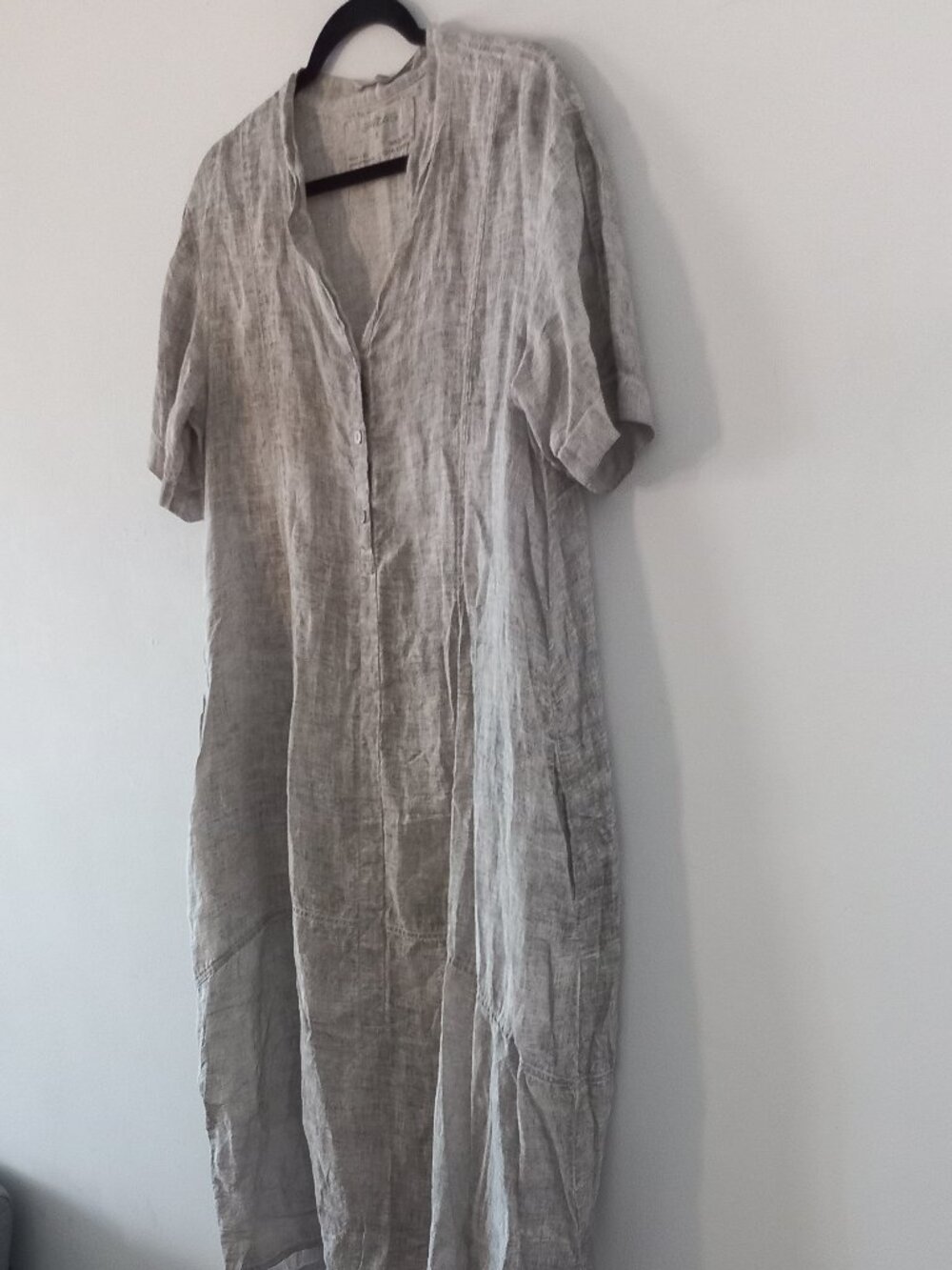 GRIZAS washed linen short sleeve dress - Picture 5 of 12